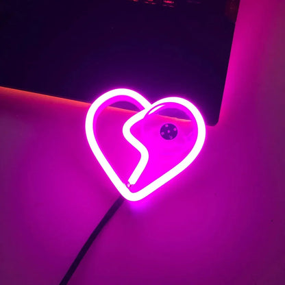 LED Broken Heart Window Light Purple The Night Shift Performance Street Gear by The Night Shift Automotive Apparel