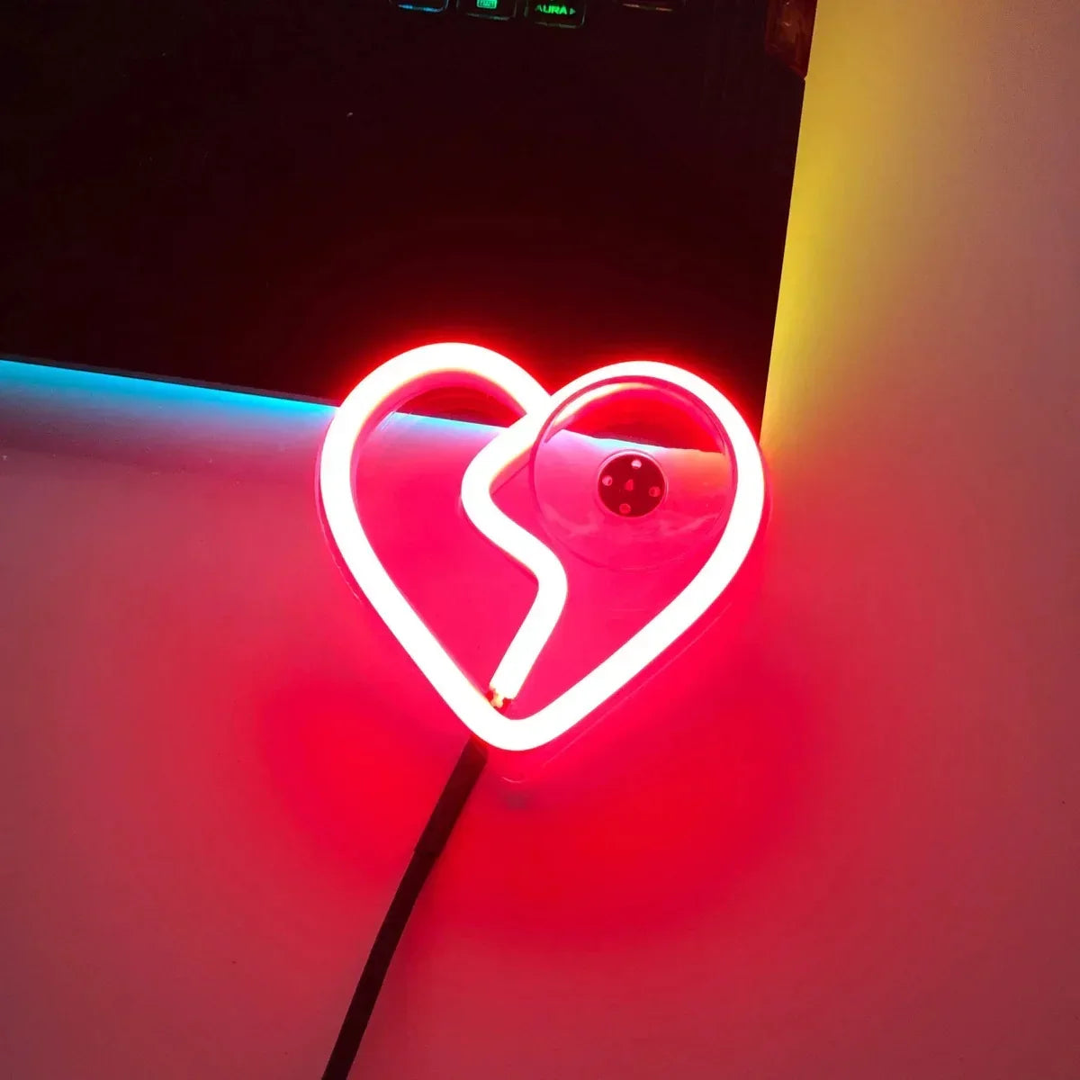 LED Broken Heart Window Light Red The Night Shift Performance Street Gear by The Night Shift Automotive Apparel
