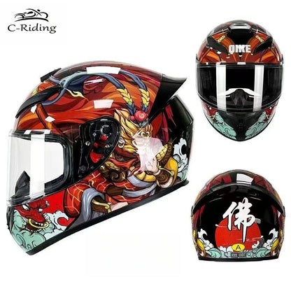 BIKE Adult Full Face Motorcycle/Racing Helmets-DOT Approved