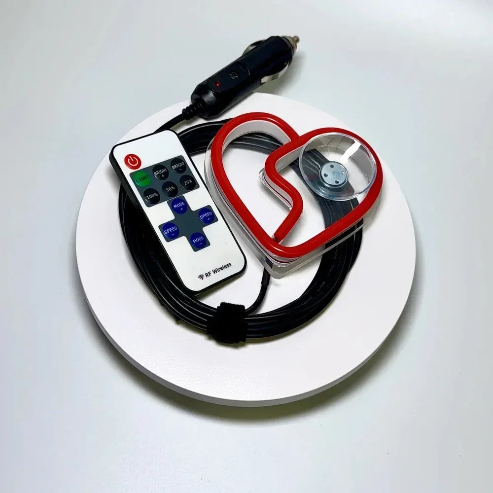 LED Broken Heart Window Light The Night Shift Performance Street Gear by The Night Shift Automotive Apparel