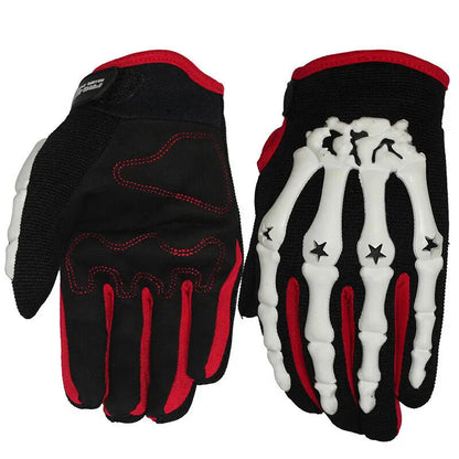 Racing/Motorcycle Riding Gloves Full Finger Skeleton White The Night Shift Performance Street Gear by The Night Shift Automotive Apparel