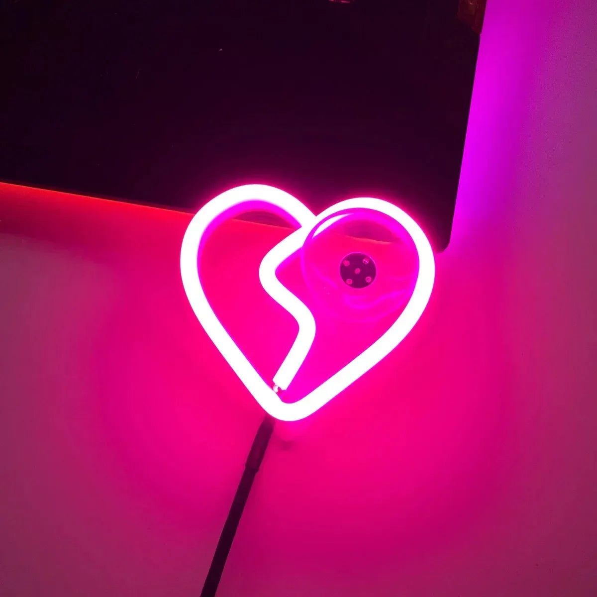 LED Broken Heart Window Light Pink The Night Shift Performance Street Gear by The Night Shift Automotive Apparel