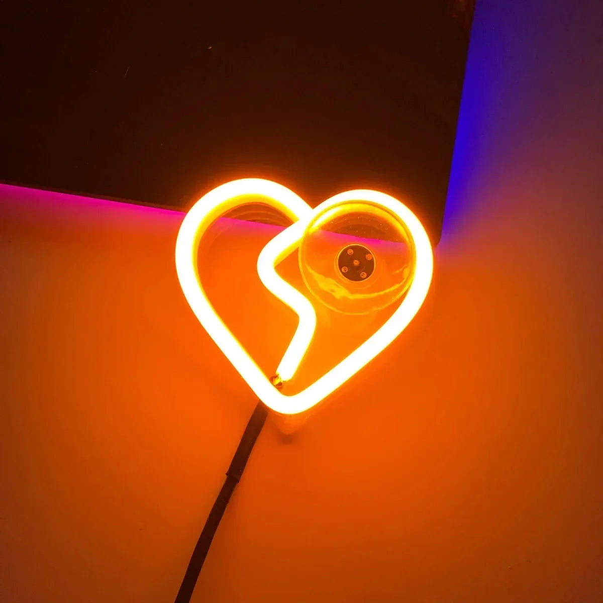 LED Broken Heart Window Light Yellow The Night Shift Performance Street Gear by The Night Shift Automotive Apparel