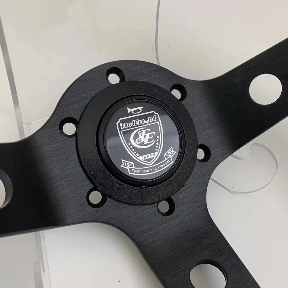 VERTEX SPEED Hells Racing 330mm Suede Embroidered Deep Dish Steering Wheels The Night Shift Performance Street Gear by The Night Shift Automotive Apparel