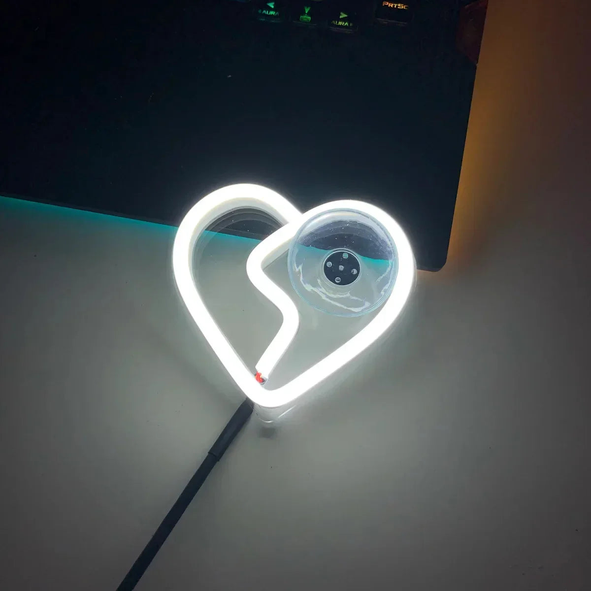 LED Broken Heart Window Light White The Night Shift Performance Street Gear by The Night Shift Automotive Apparel