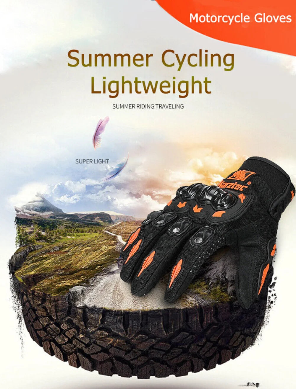 Karztec Racing/Motorcycle Riding Gloves Full-Finger Touch Screen Compatible