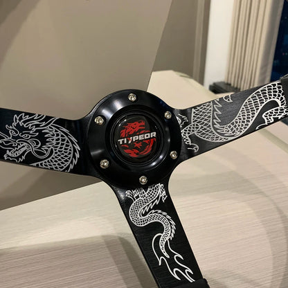 Tiypeor Year Of The Dragon 350mm Steering Wheel 1 of 100 The Night Shift Performance Street Gear by The Night Shift Automotive Apparel