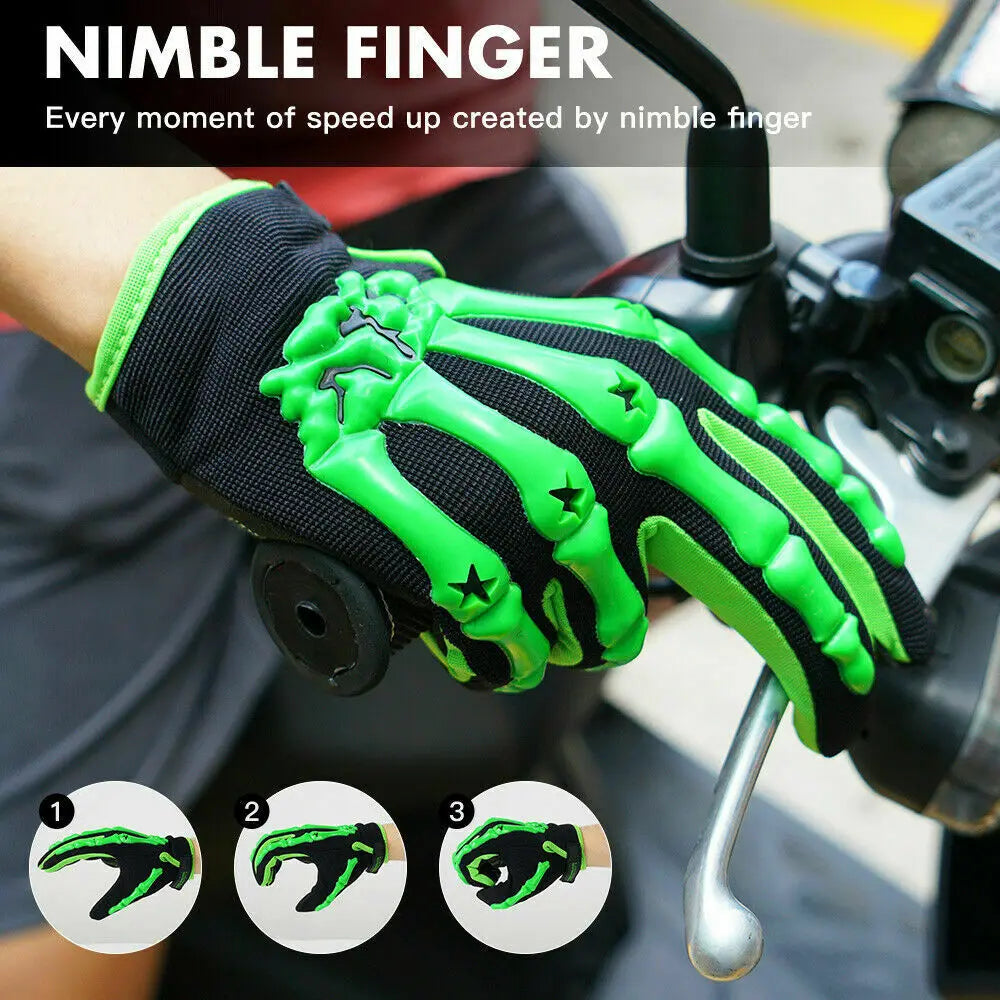 Racing/Motorcycle Riding Gloves Full Finger Skeleton The Night Shift Performance Street Gear by The Night Shift Automotive Apparel