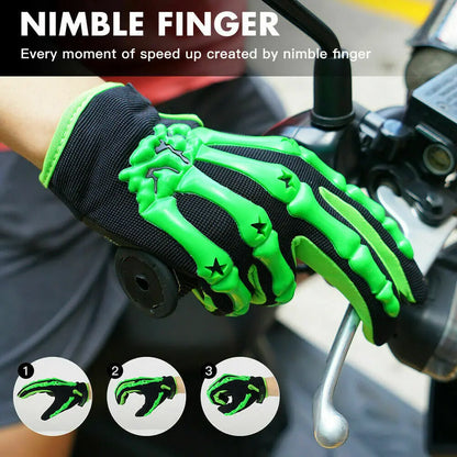 Racing/Motorcycle Riding Gloves Full Finger Skeleton The Night Shift Performance Street Gear by The Night Shift Automotive Apparel