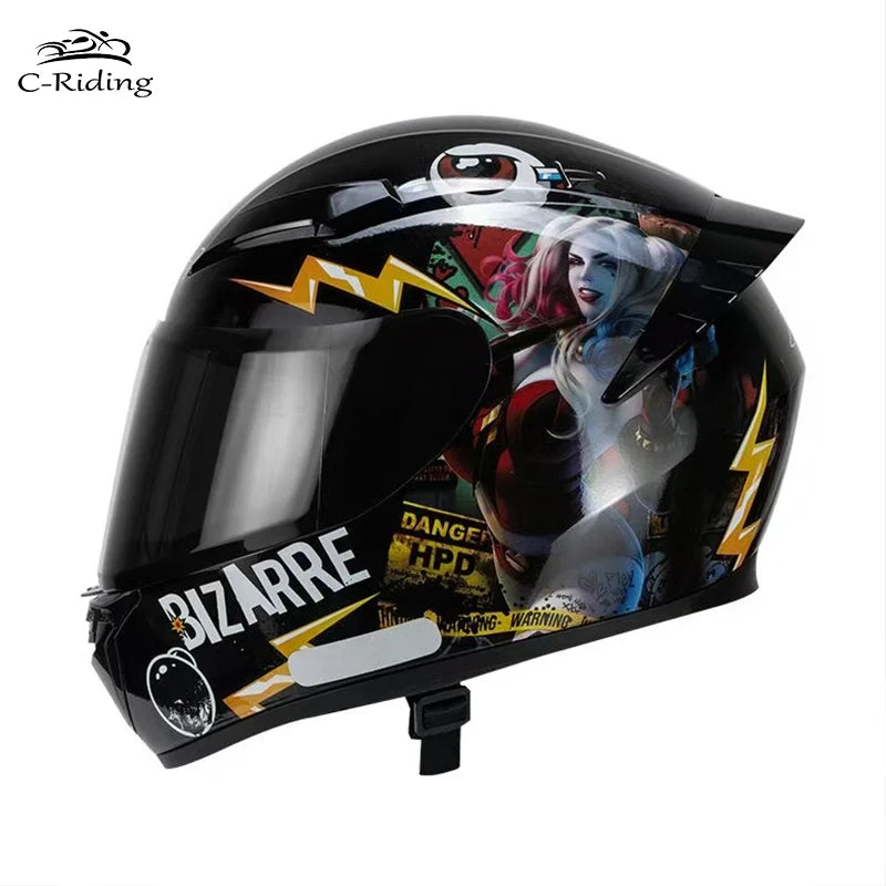 BIKE Adult Full Face Motorcycle/Racing Helmets-DOT Approved