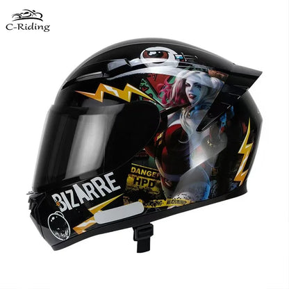 BIKE Adult Full Face Motorcycle/Racing Helmets-DOT Approved