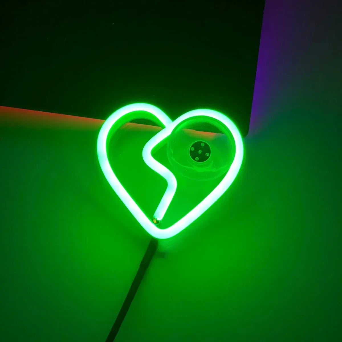 LED Broken Heart Window Light Green The Night Shift Performance Street Gear by The Night Shift Automotive Apparel
