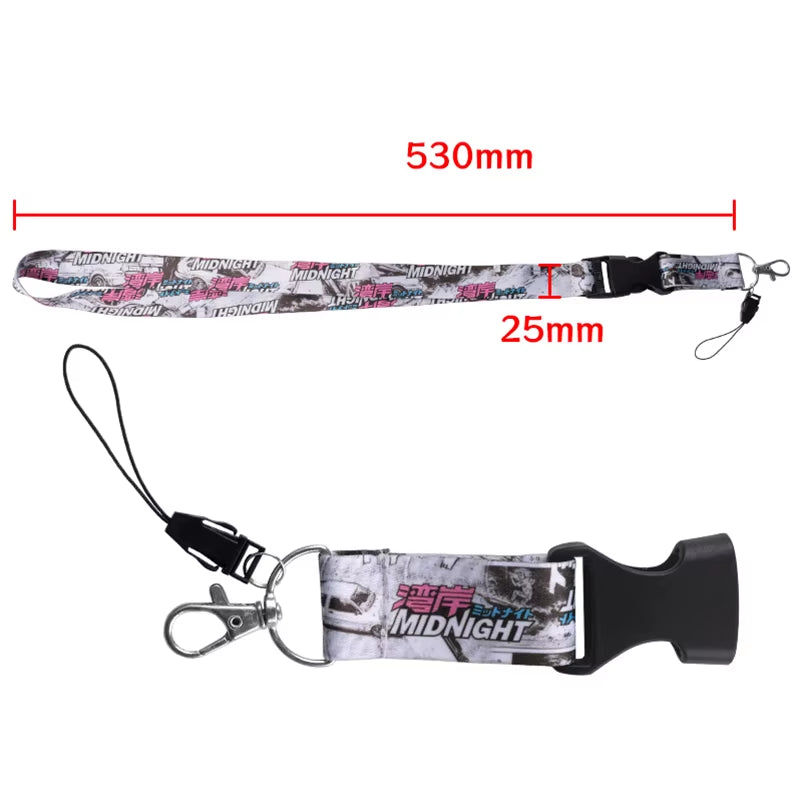 NEW JDM Style Lanyard Keychain Work Card ID Cell Phone Key Hanging Neck Lanyard NOS FAKE TAXI Keyring Motorcycl Auto Accessories The Night Shift Performance Street Gear by The Night Shift Automotive Apparel