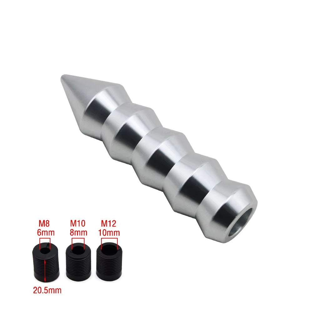 Knurled Spiked Aluminum Universal Shift Knob Silver The Night Shift Performance Street Gear by The Night Shift Automotive Apparel