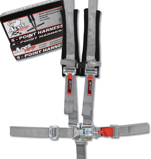 2 inch 5 Point Harness Silver The Night Shift Performance Street Gear by The Night Shift Automotive Apparel