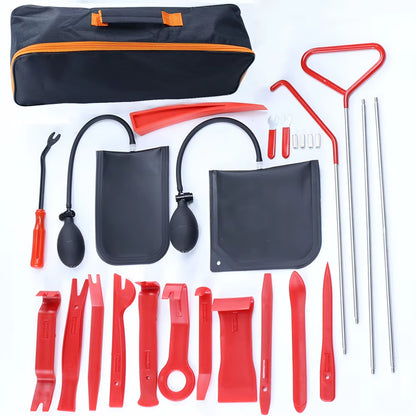 Car Window Door Emergency Open Lock Out Kit With Air Wedge Bag Pump 26Pcs The Night Shift Performance Street Gear by The Night Shift Automotive Apparel