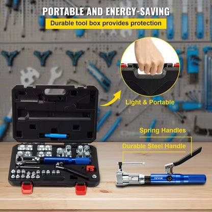 VEVOR Hydraulic Flaring Tool Kit, 45° Double Flaring Tool The Night Shift Performance Street Gear by The Night Shift Automotive Apparel