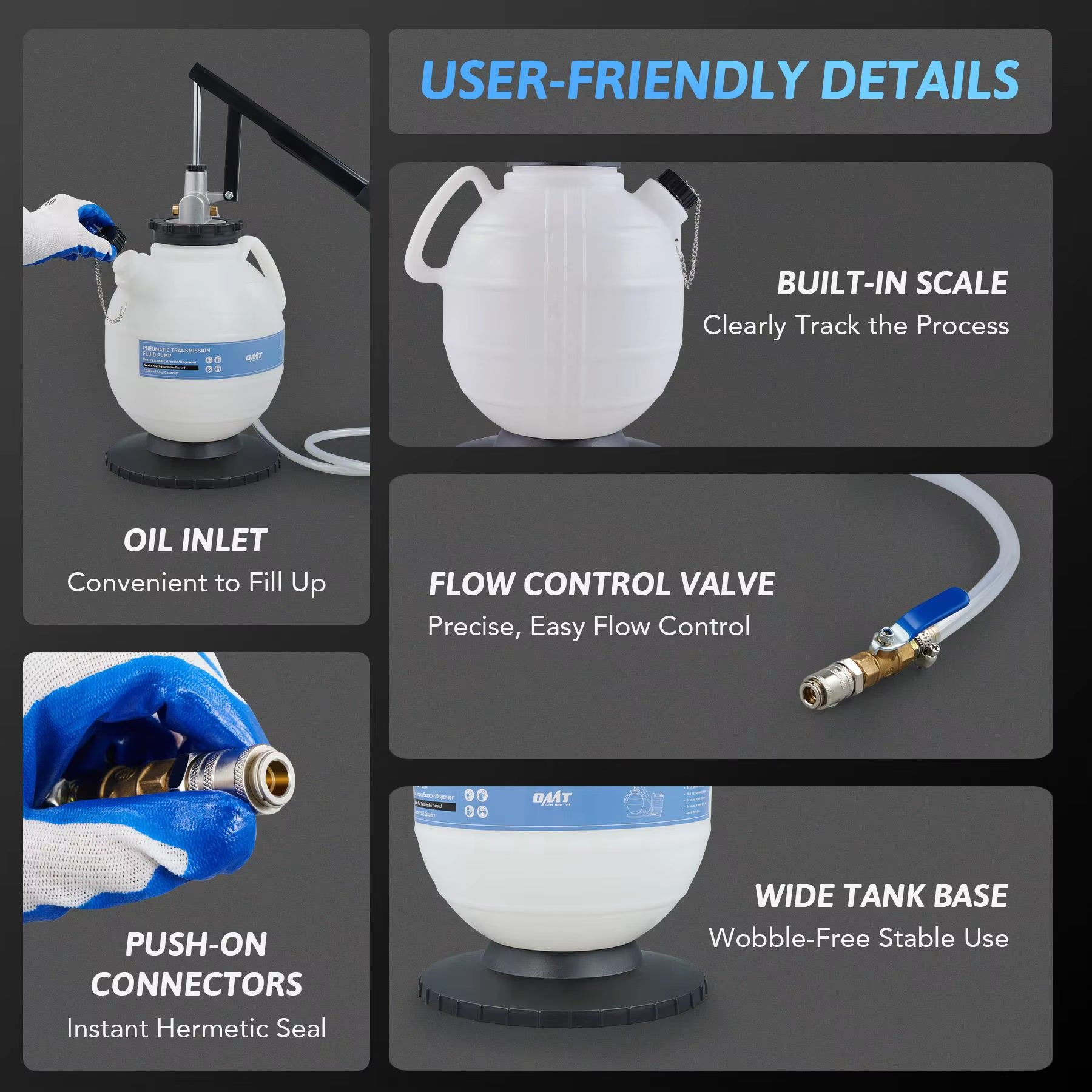 OMT Oil Dispenser Tool Kit 2 Gallon Transmission Fluid Oil Transfer Pump Set US The Night Shift Performance Street Gear by The Night Shift Automotive Apparel