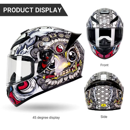 BIKE Adult Full Face Motorcycle/Racing Helmets-DOT Approved