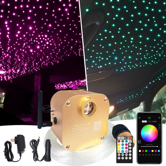 Starlight Headliner Kit-16W Fiber Optic Ceiling Light, RGBW Music+App+Remote Control for Home&Car The Night Shift Performance Street Gear by The Night Shift Automotive Apparel