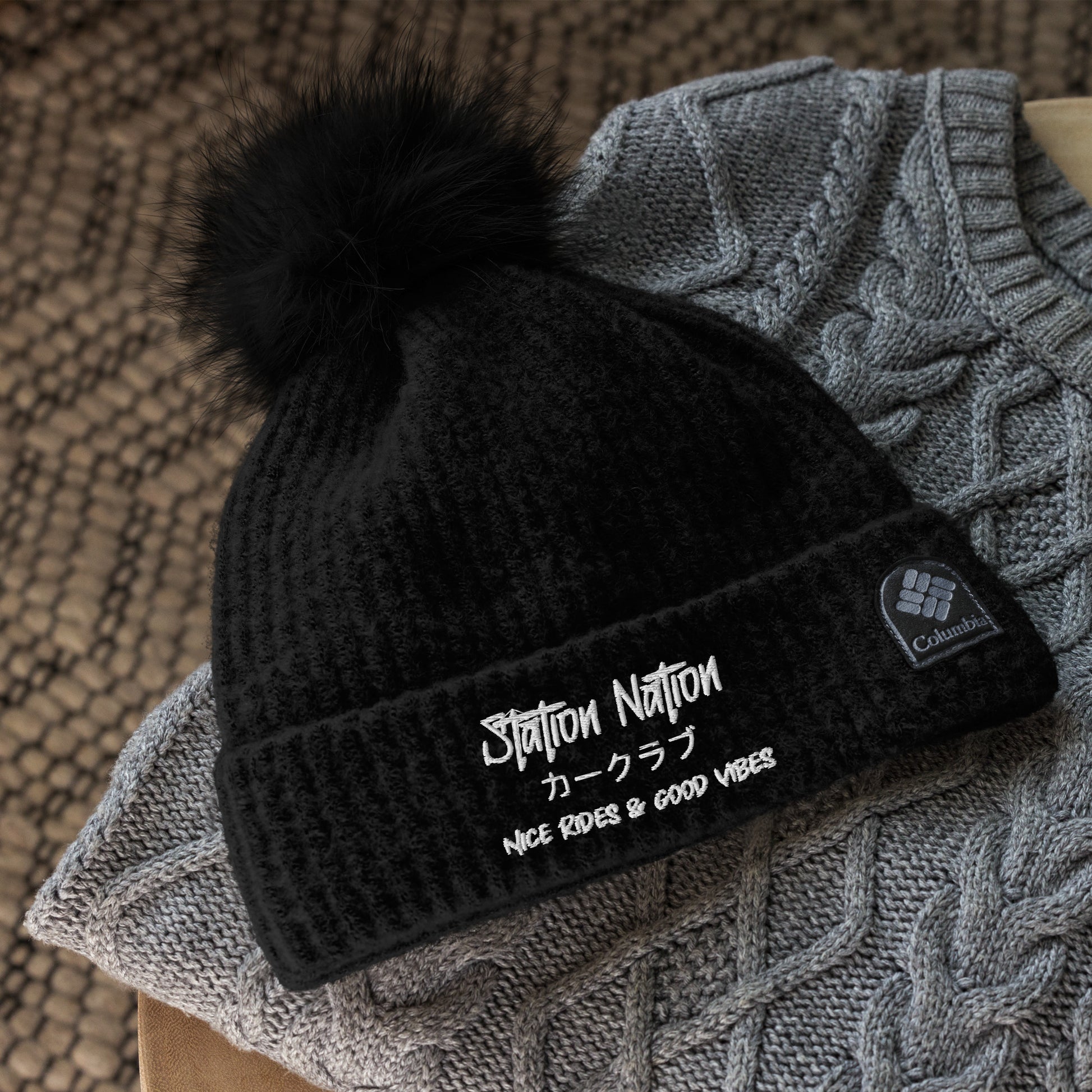 Columbia Pom-Pom Beanie The Night Shift Performance Street Gear by The Night Shift Automotive Apparel