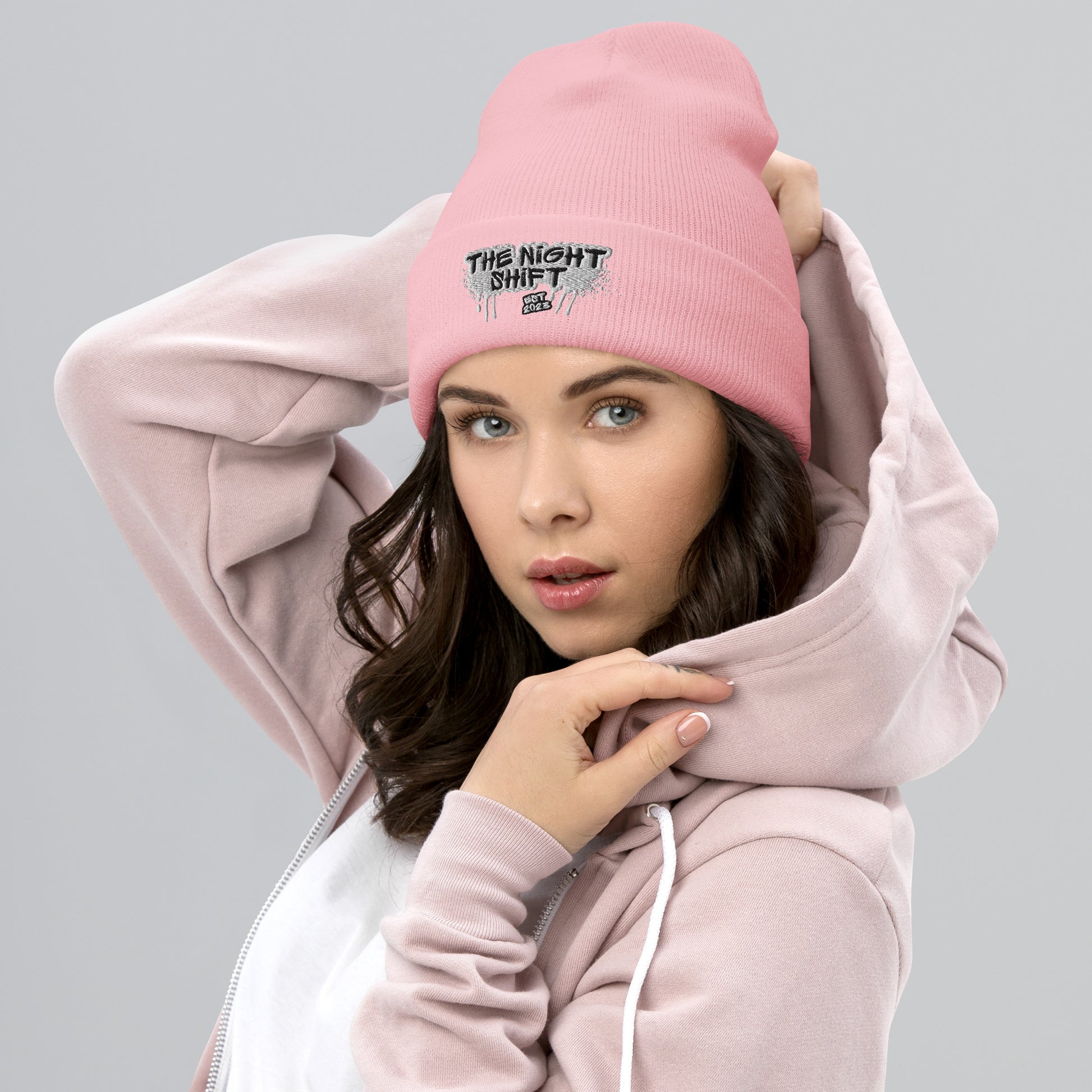 The Night Shift-Embroidered Cuffed Beanie The Night Shift Performance Street Gear by The Night Shift Automotive Apparel