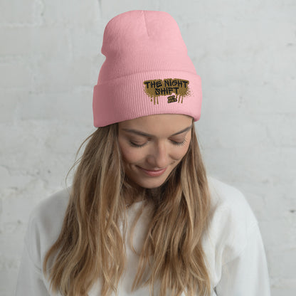 The Night Shift-Embroidered Cuffed Beanie Baby Pink The Night Shift Performance Street Gear by The Night Shift Automotive Apparel