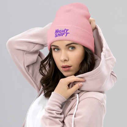 The Night Shift-Embroidered Cuffed Beanie The Night Shift Performance Street Gear by The Night Shift Automotive Apparel