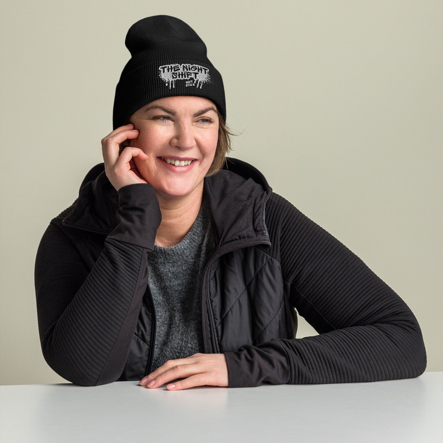 The Night Shift-Embroidered Cuffed Beanie The Night Shift Performance Street Gear by The Night Shift Automotive Apparel