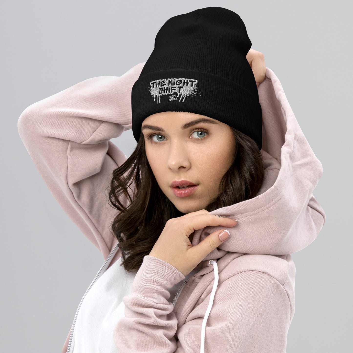 The Night Shift-Embroidered Cuffed Beanie The Night Shift Performance Street Gear by The Night Shift Automotive Apparel