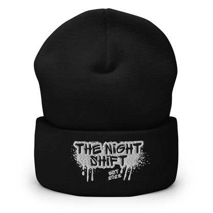 The Night Shift-Embroidered Cuffed Beanie The Night Shift Performance Street Gear by The Night Shift Automotive Apparel