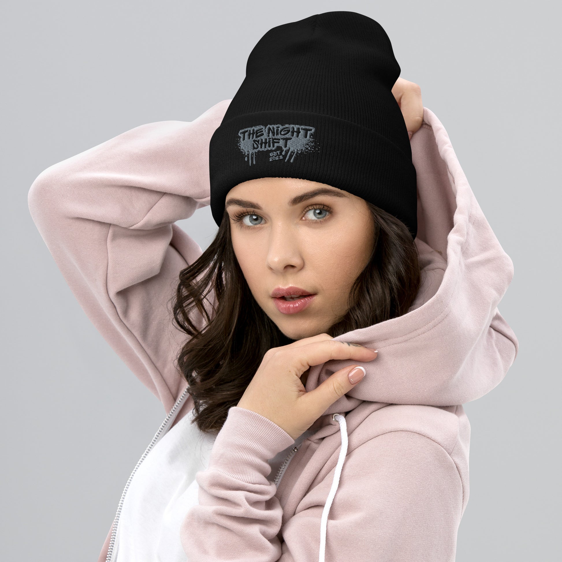 The Night Shift-Embroidered Cuffed Beanie The Night Shift Performance Street Gear by The Night Shift Automotive Apparel