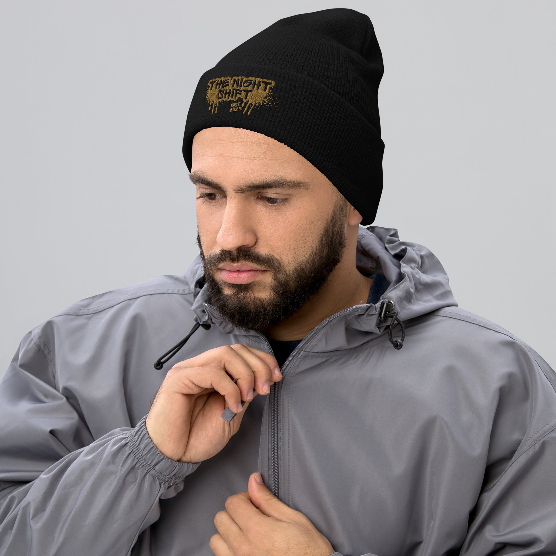 The Night Shift-Embroidered Cuffed Beanie The Night Shift Performance Street Gear by The Night Shift Automotive Apparel