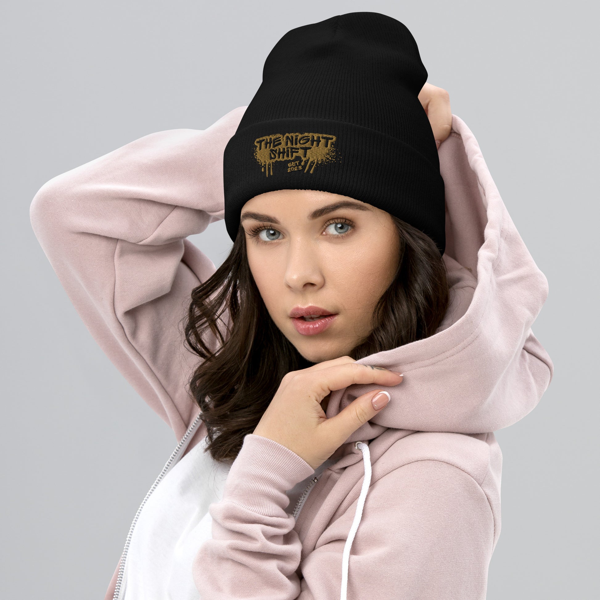 The Night Shift-Embroidered Cuffed Beanie The Night Shift Performance Street Gear by The Night Shift Automotive Apparel