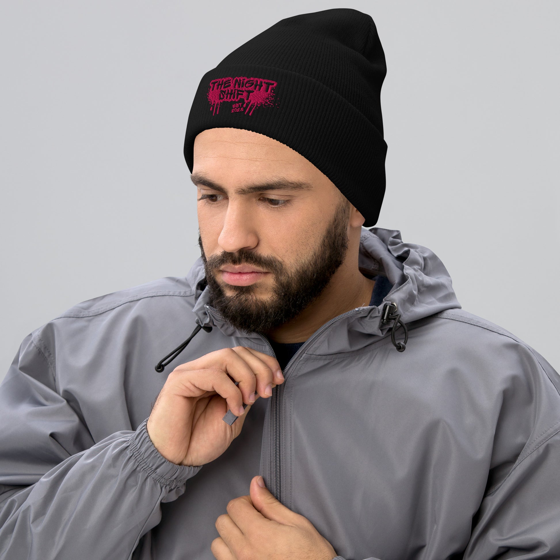 The Night Shift-Embroidered Cuffed Beanie The Night Shift Performance Street Gear by The Night Shift Automotive Apparel