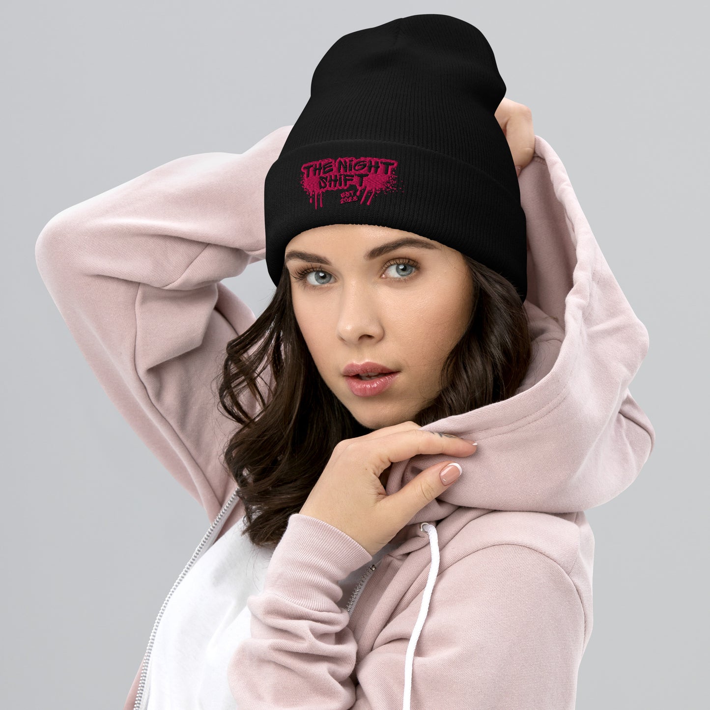 The Night Shift-Embroidered Cuffed Beanie The Night Shift Performance Street Gear by The Night Shift Automotive Apparel