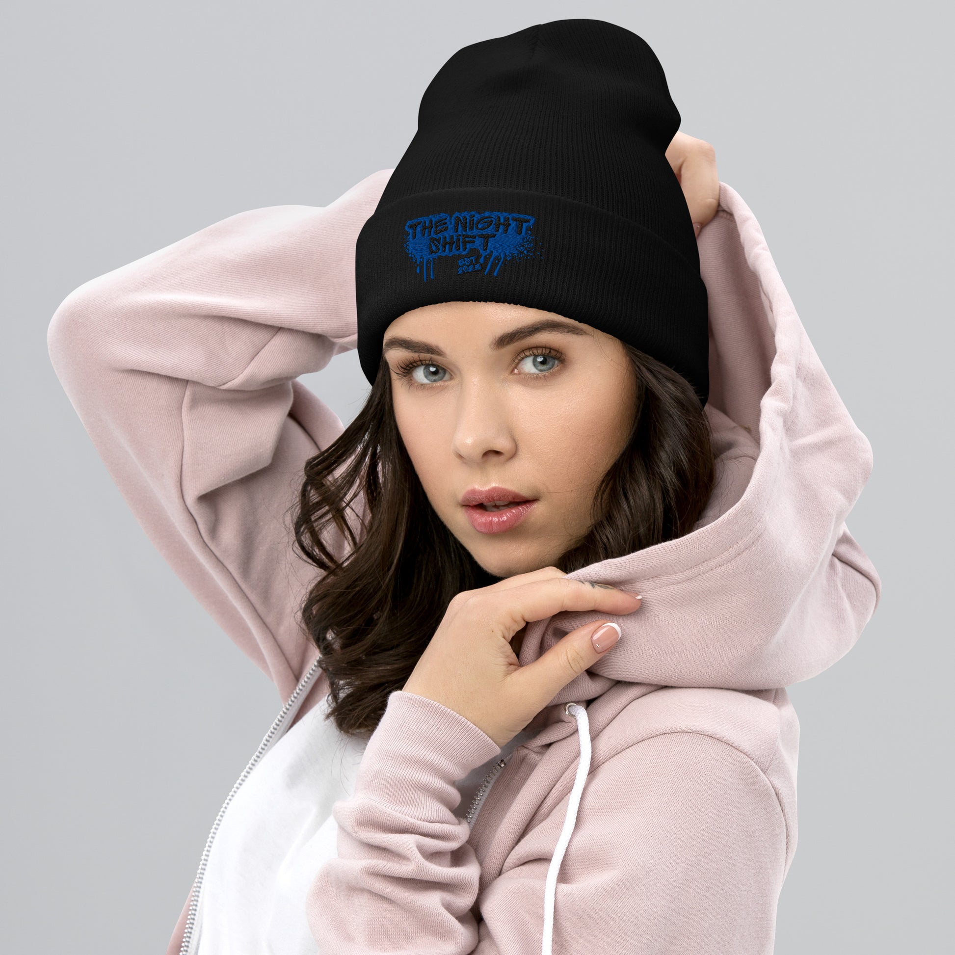 The Night Shift-Embroidered Cuffed Beanie The Night Shift Performance Street Gear by The Night Shift Automotive Apparel
