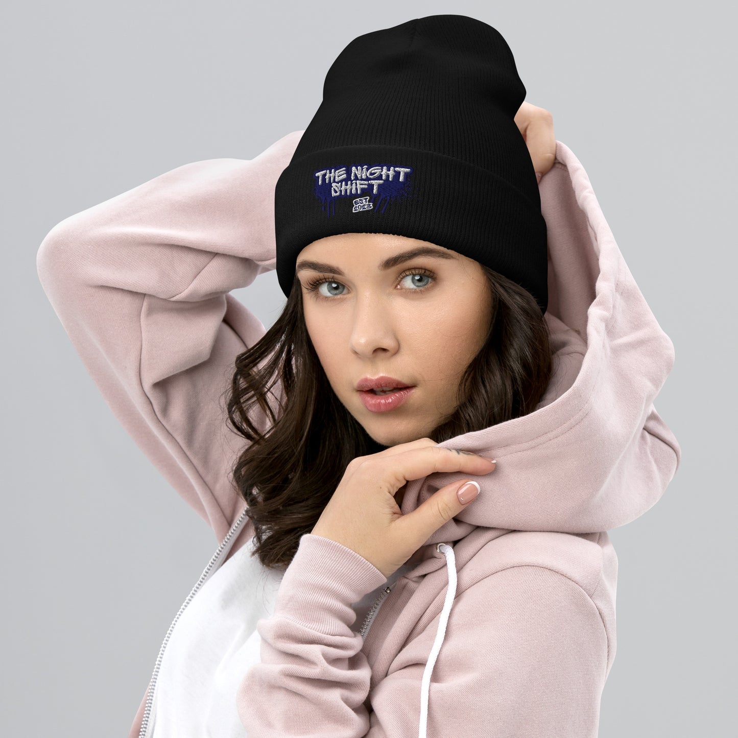 The Night Shift-Embroidered Cuffed Beanie The Night Shift Performance Street Gear by The Night Shift Automotive Apparel