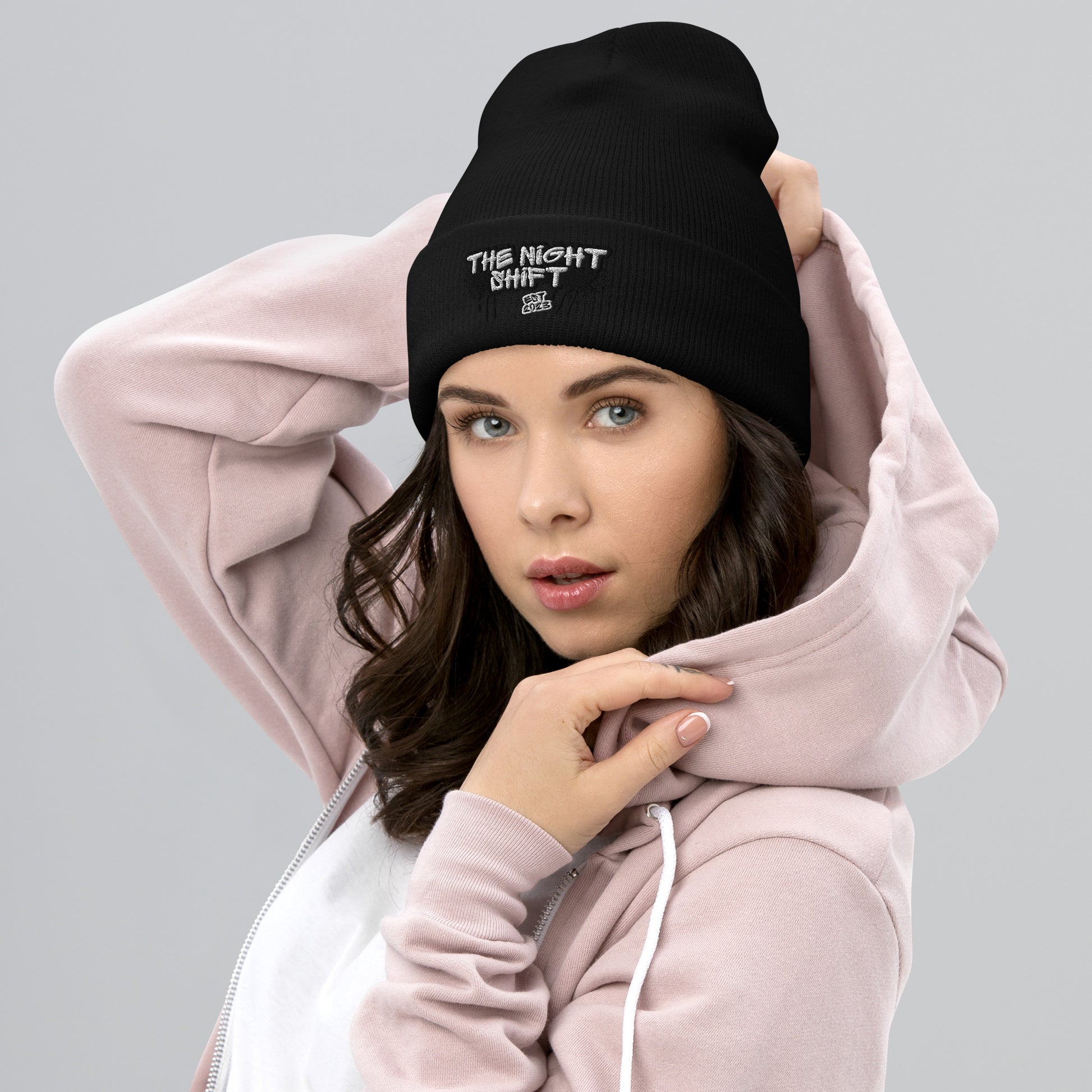 The Night Shift-Embroidered Cuffed Beanie The Night Shift Performance Street Gear by The Night Shift Automotive Apparel