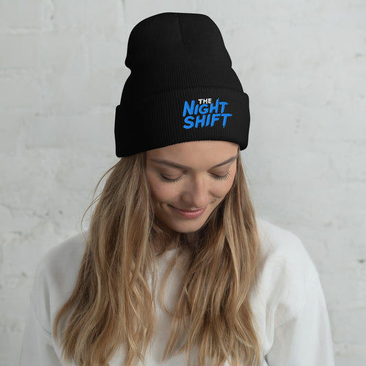 The Night Shift-Embroidered Cuffed Beanie Black The Night Shift Performance Street Gear by The Night Shift Automotive Apparel