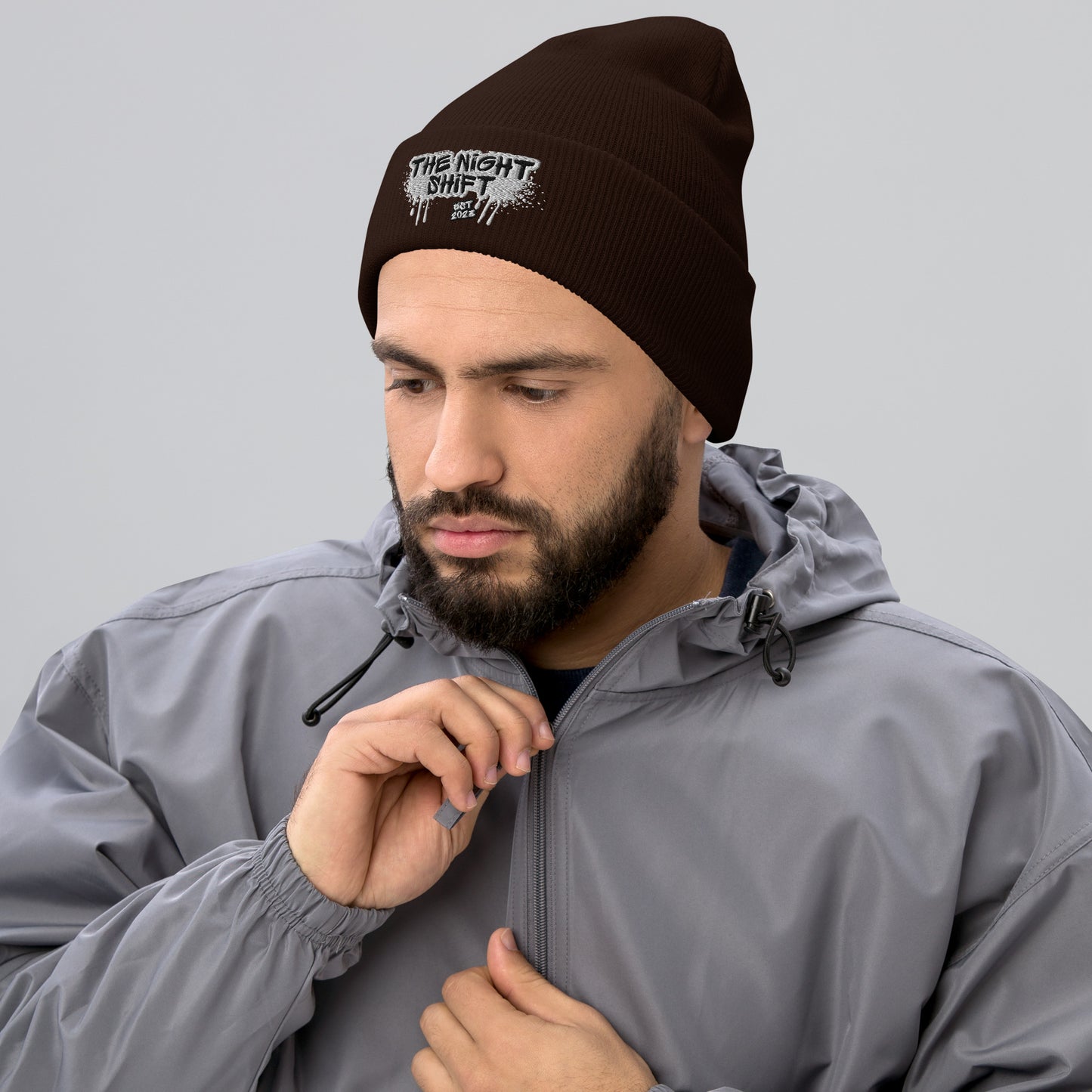 The Night Shift-Embroidered Cuffed Beanie The Night Shift Performance Street Gear by The Night Shift Automotive Apparel