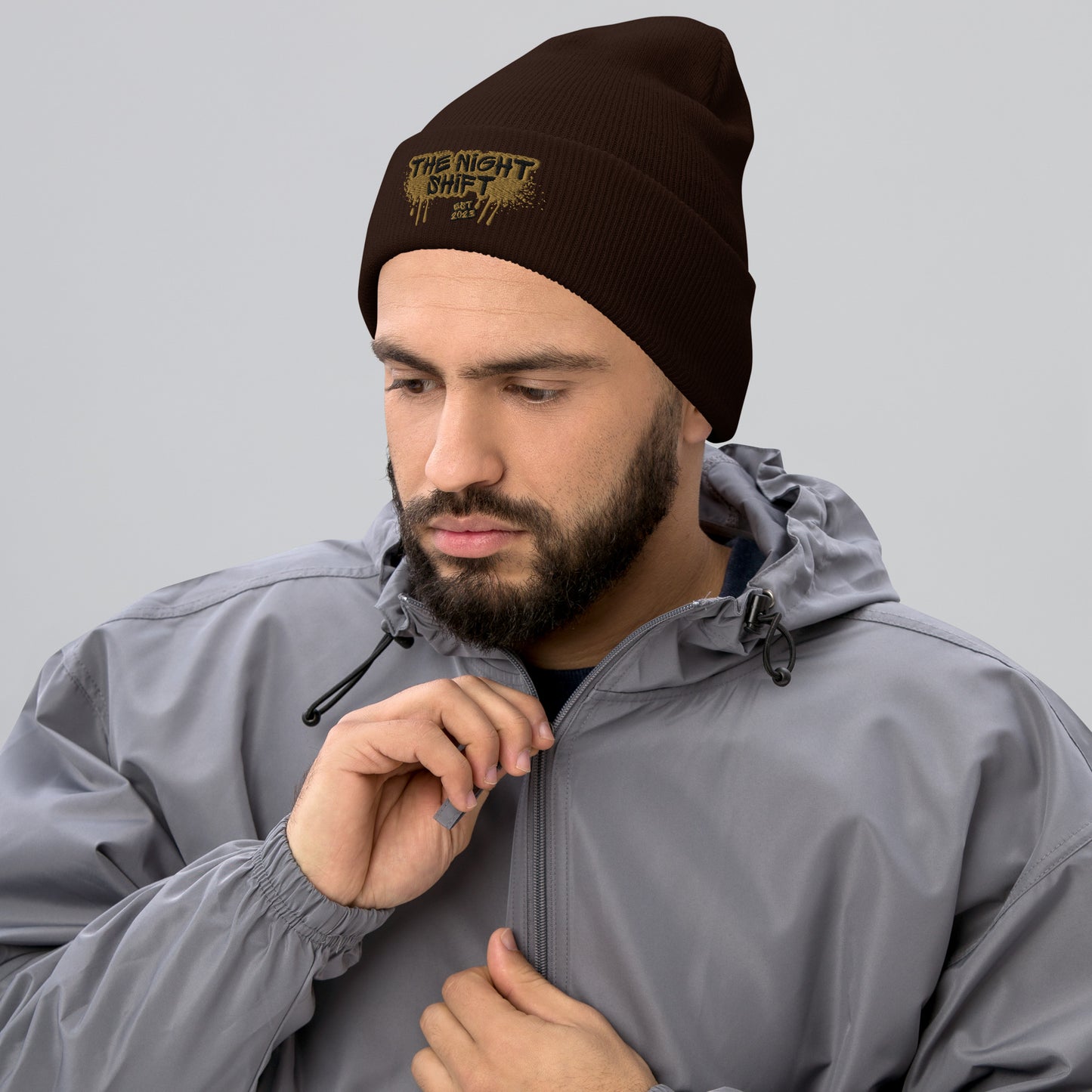 The Night Shift-Embroidered Cuffed Beanie The Night Shift Performance Street Gear by The Night Shift Automotive Apparel