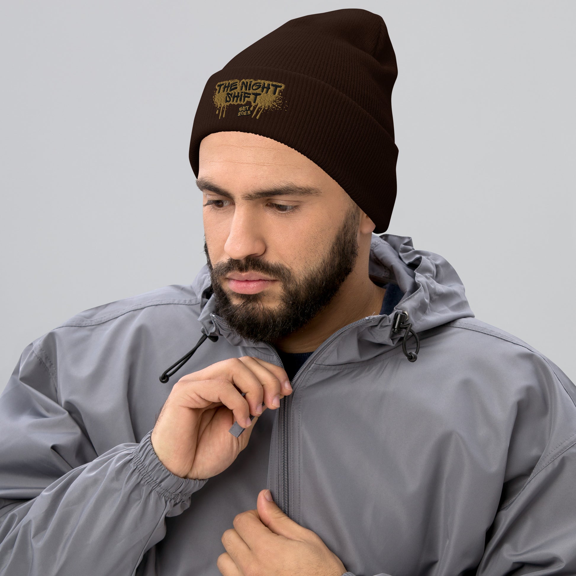 The Night Shift-Embroidered Cuffed Beanie The Night Shift Performance Street Gear by The Night Shift Automotive Apparel