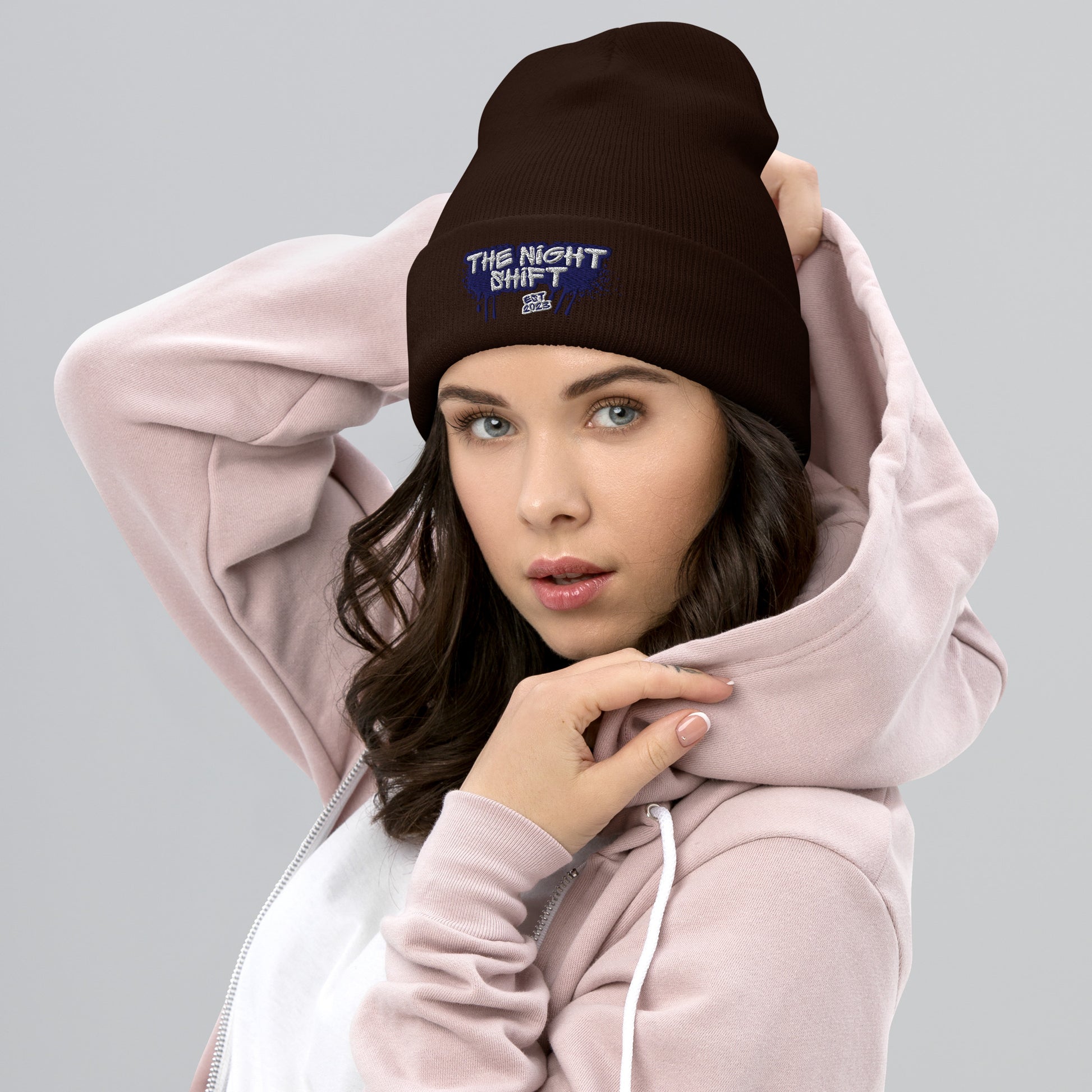 The Night Shift-Embroidered Cuffed Beanie The Night Shift Performance Street Gear by The Night Shift Automotive Apparel