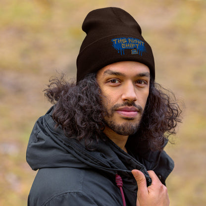 The Night Shift-Embroidered Cuffed Beanie The Night Shift Performance Street Gear by The Night Shift Automotive Apparel
