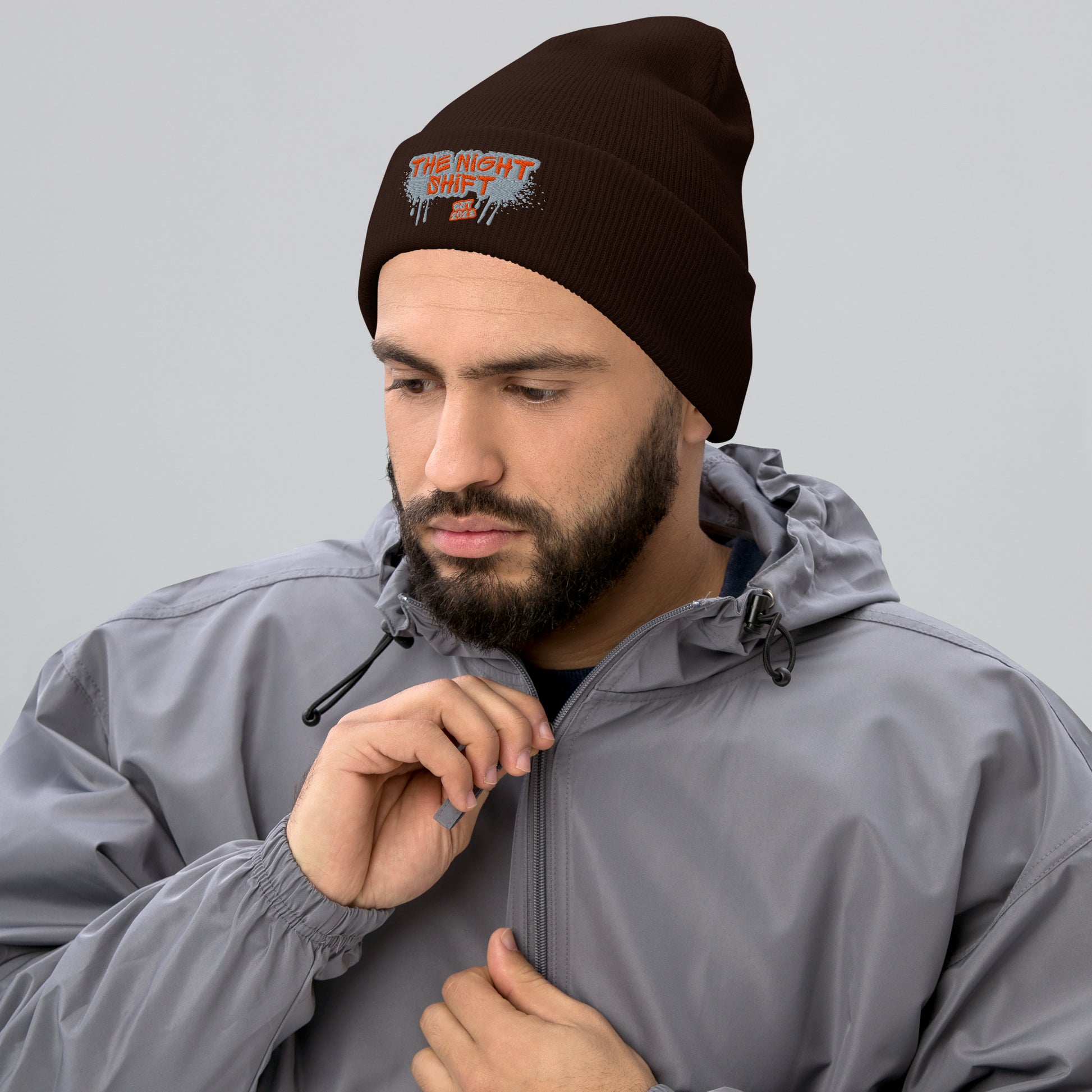 The Night Shift-Embroidered Cuffed Beanie The Night Shift Performance Street Gear by The Night Shift Automotive Apparel