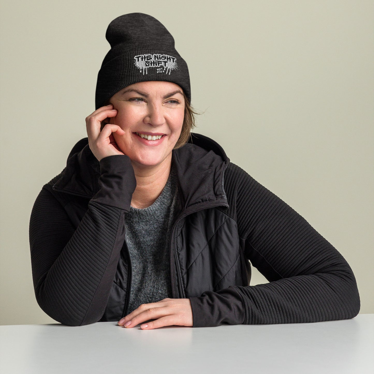 The Night Shift-Embroidered Cuffed Beanie The Night Shift Performance Street Gear by The Night Shift Automotive Apparel