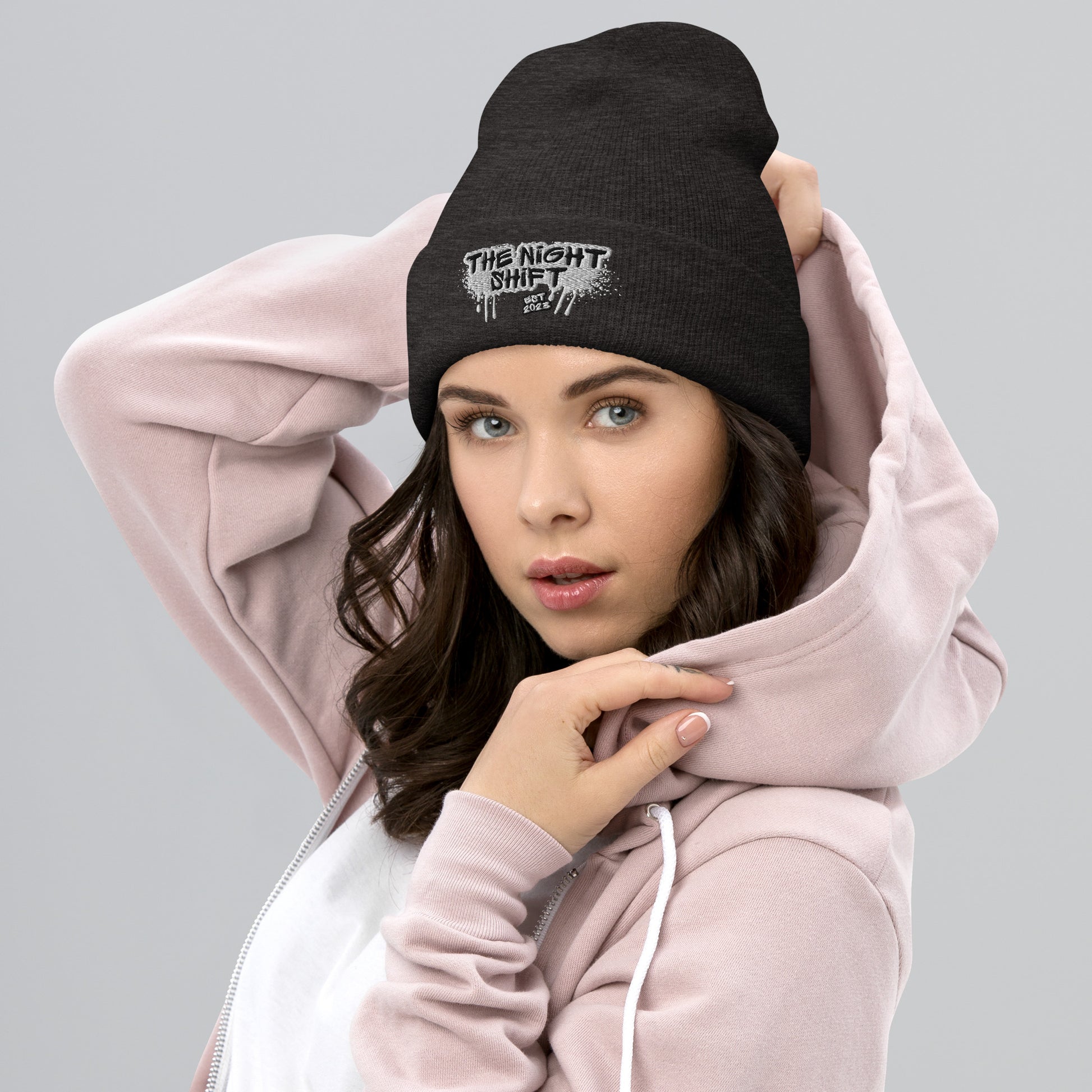 The Night Shift-Embroidered Cuffed Beanie The Night Shift Performance Street Gear by The Night Shift Automotive Apparel