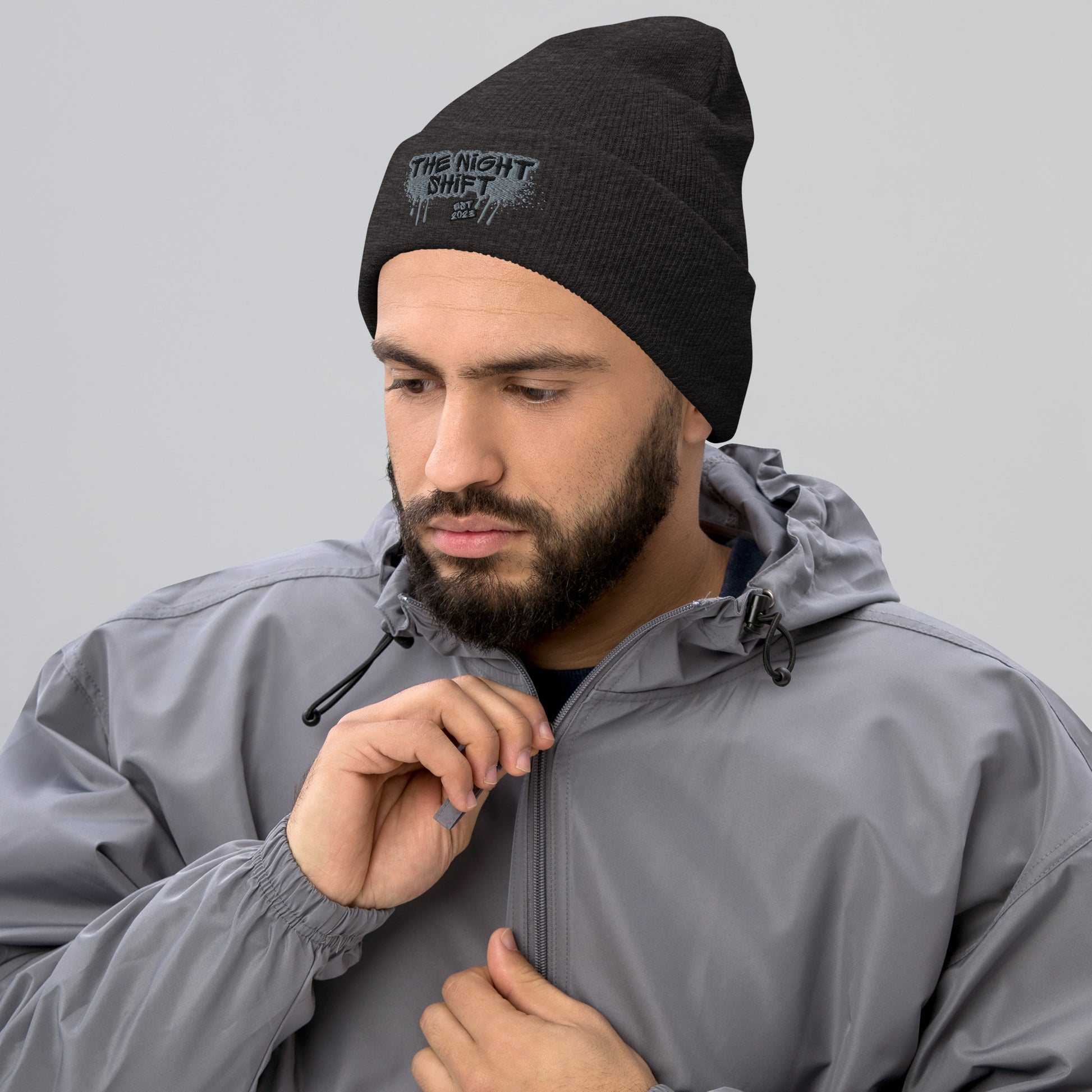 The Night Shift-Embroidered Cuffed Beanie The Night Shift Performance Street Gear by The Night Shift Automotive Apparel