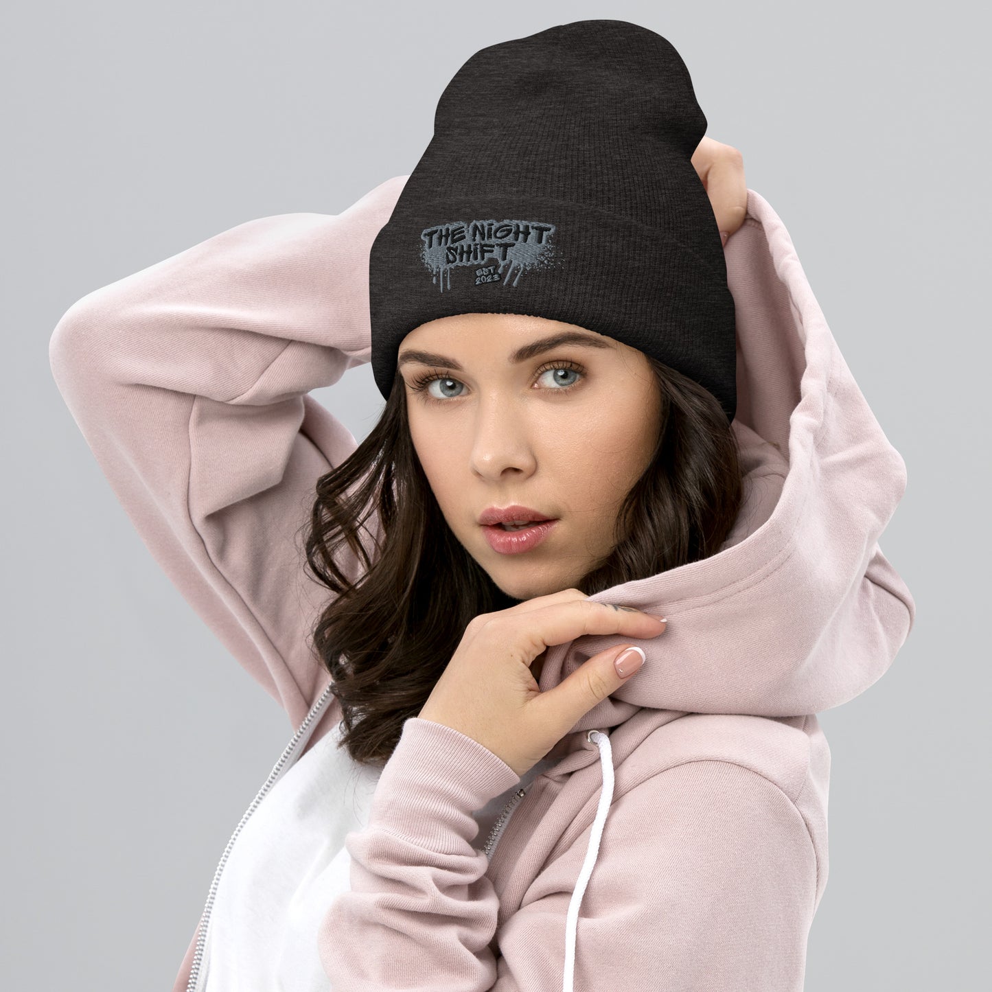 The Night Shift-Embroidered Cuffed Beanie The Night Shift Performance Street Gear by The Night Shift Automotive Apparel